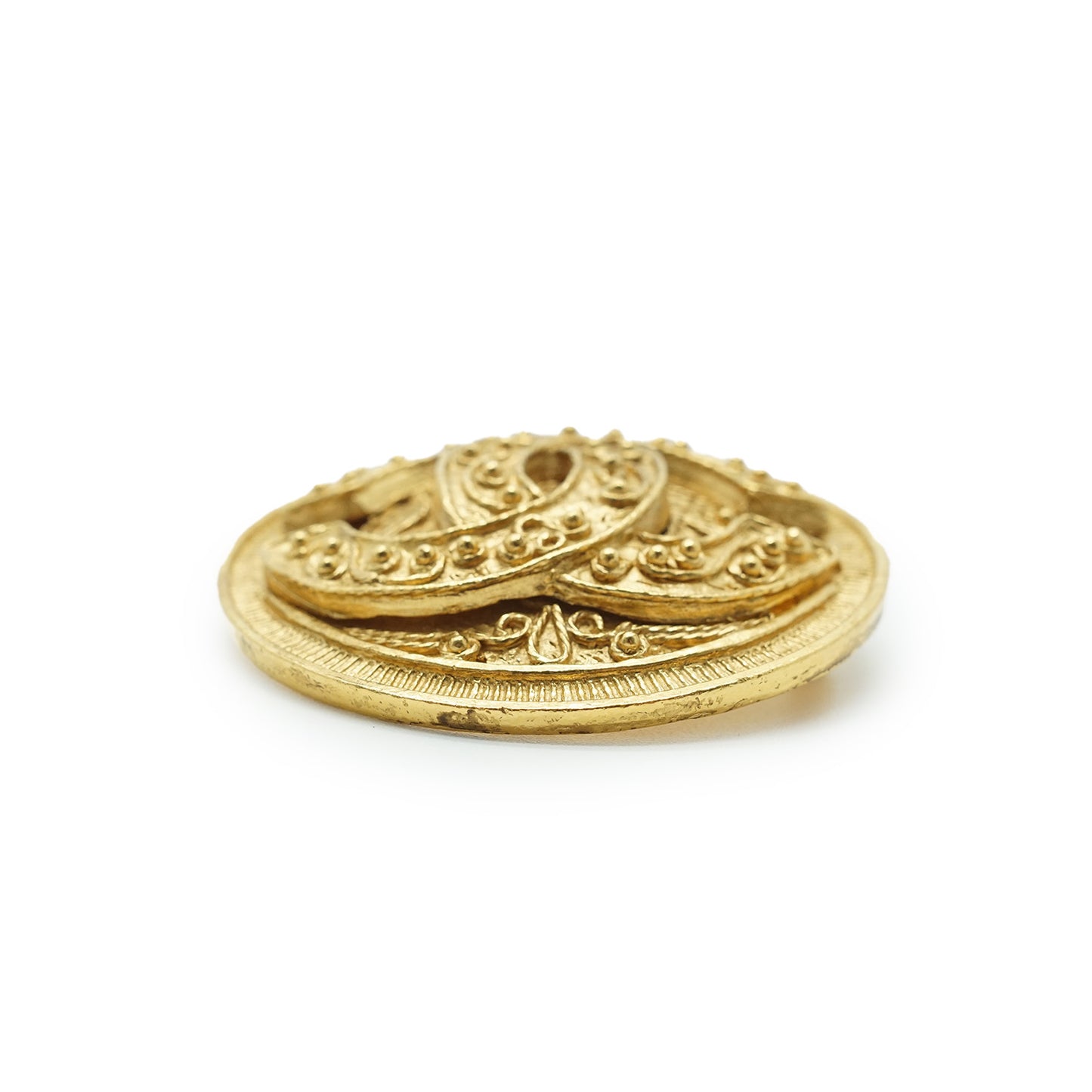 Coco Mark Filigree Medallion Brooch GP