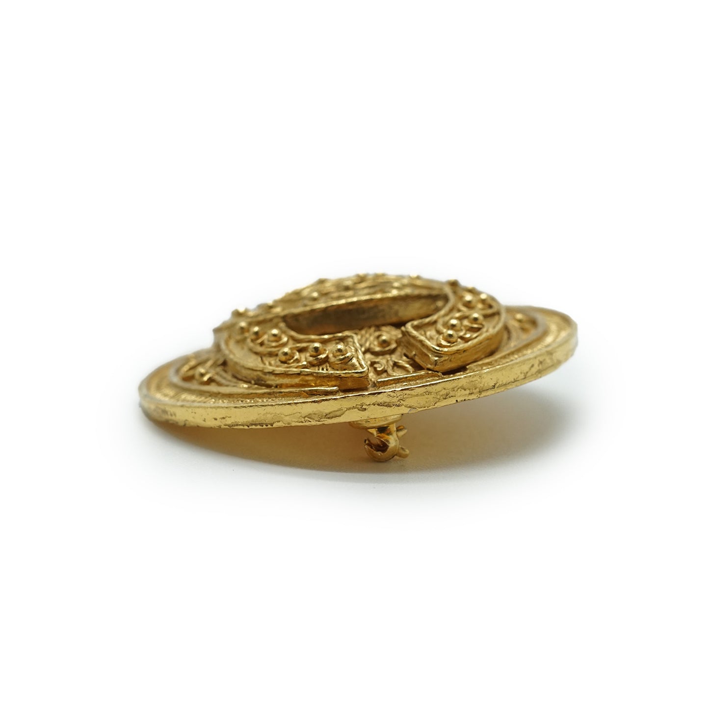 Coco Mark Filigree Medallion Brooch GP