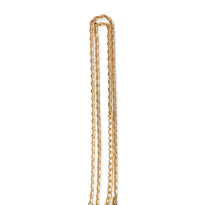CC Logo Pearl Round Pendant Chain Necklace
