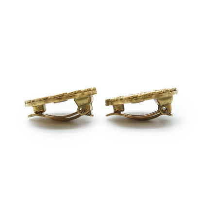 Coco Mark Round Clip Earrings GP
