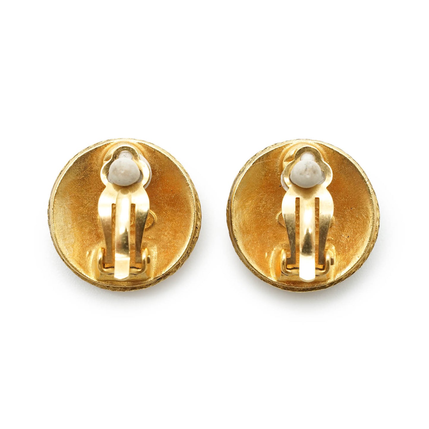 Coco Mark Filigree Round Clip Earrings GP