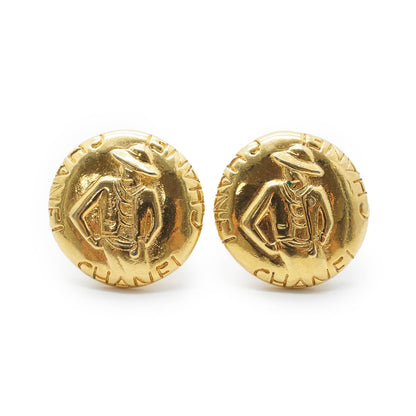 Mademoiselle Chanel Round Clip Earrings GP