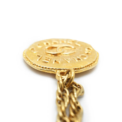 CC Logo Round Pendant Chain Necklace