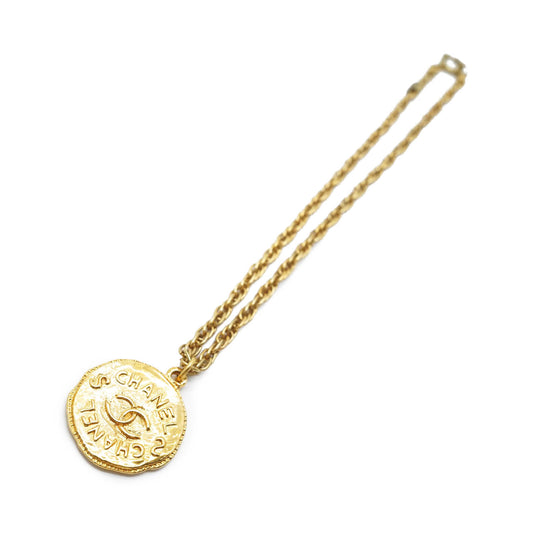 CC Logo Round Pendant Chain Necklace