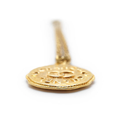 CC Logo Round Pendant Chain Necklace