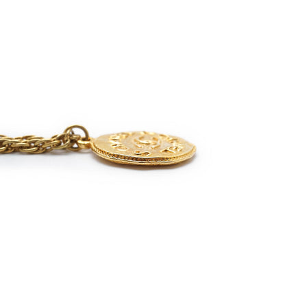 CC Logo Round Pendant Chain Necklace