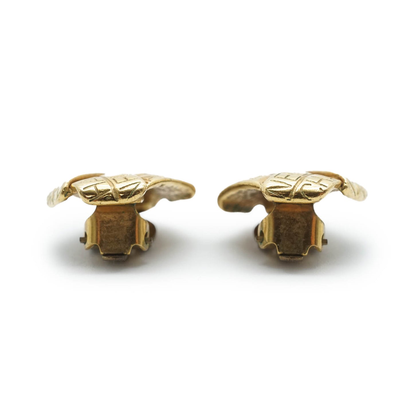 Chanel Logo Diamond Shape Clip Earrings GP