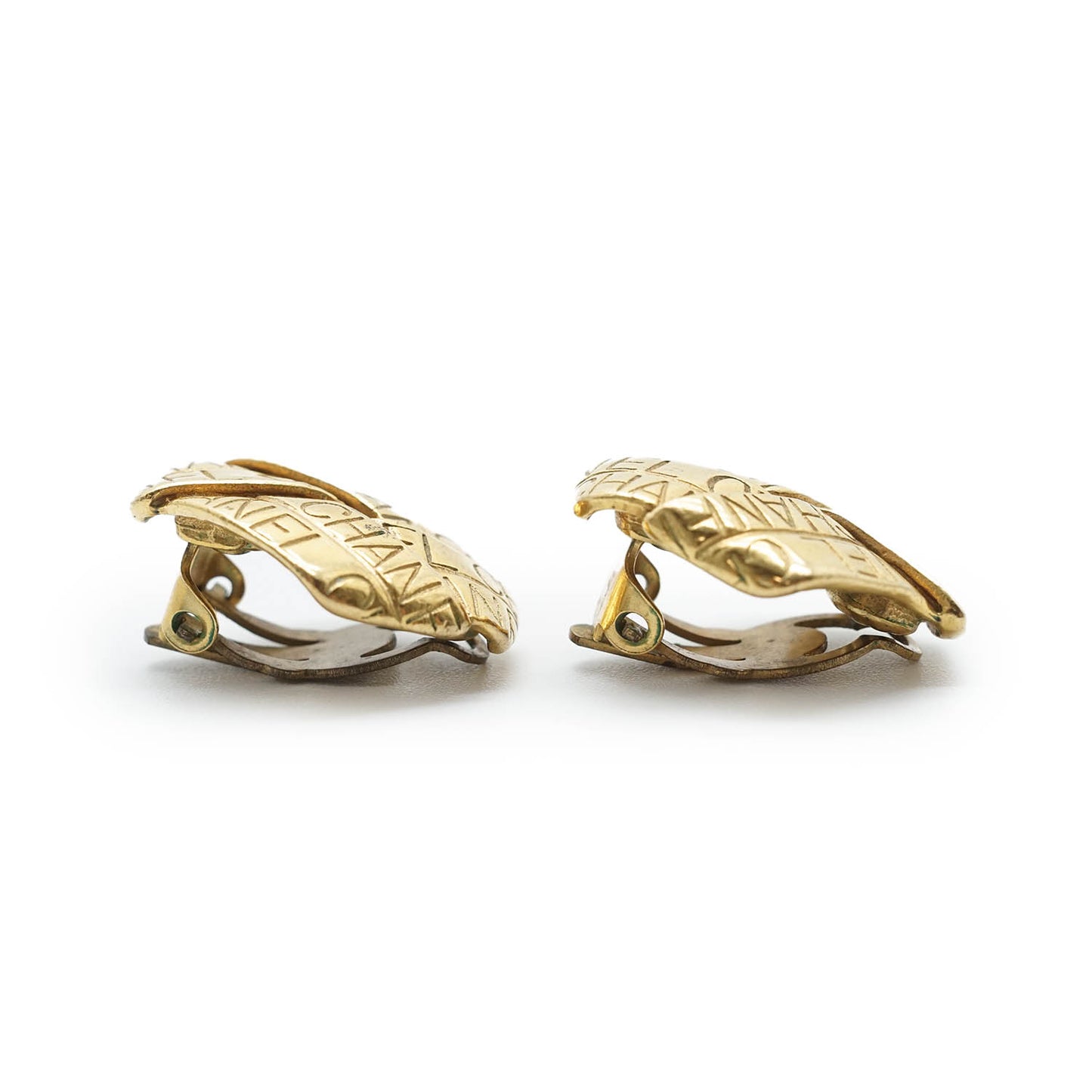 Chanel Logo Diamond Shape Clip Earrings GP