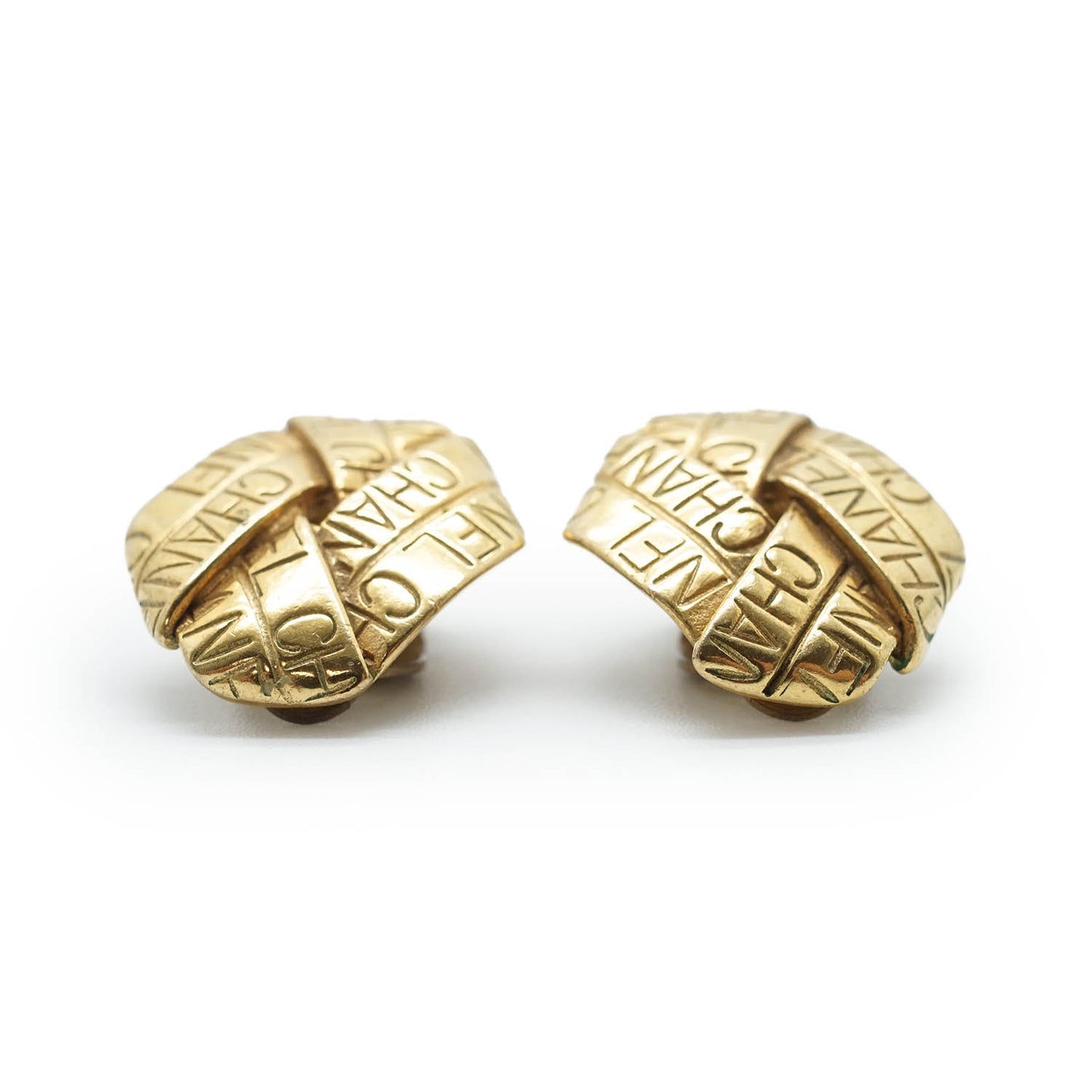 Chanel Logo Diamond Shape Clip Earrings GP