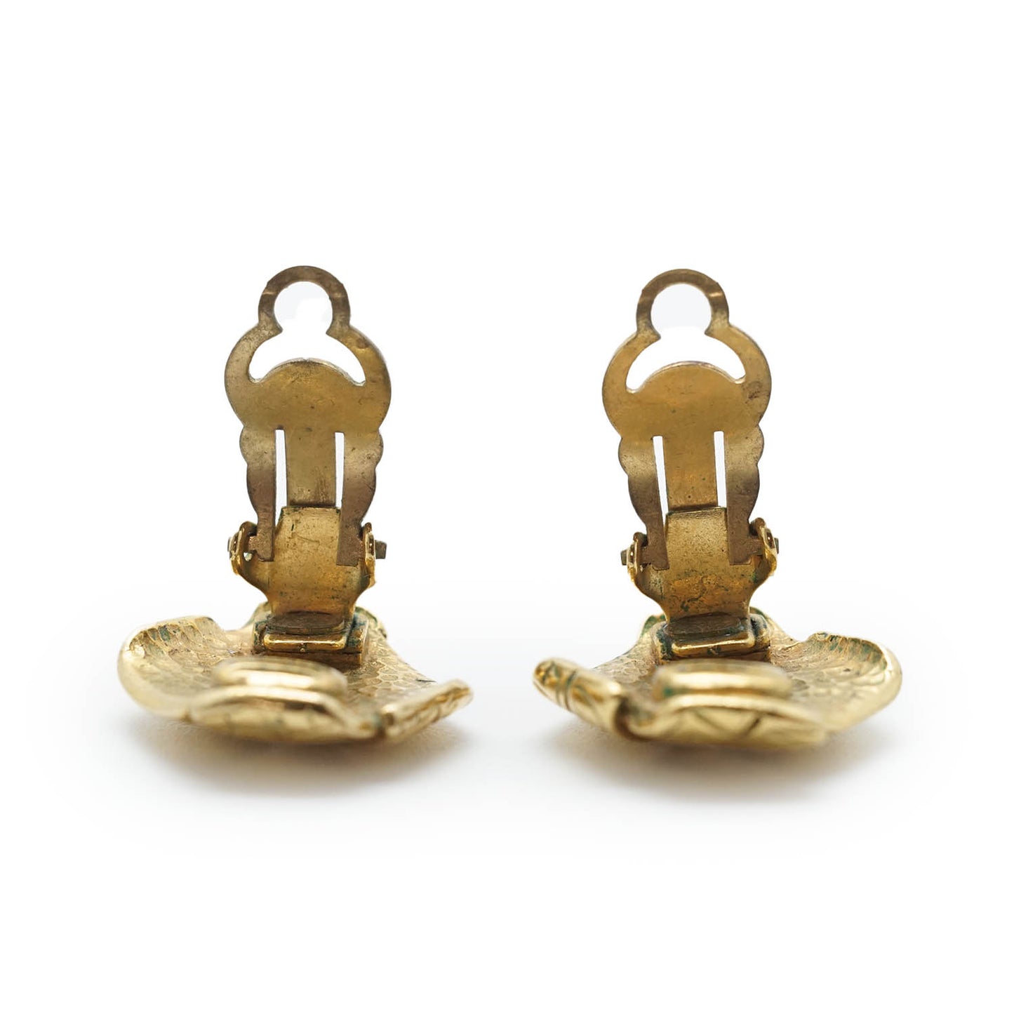 Chanel Logo Diamond Shape Clip Earrings GP