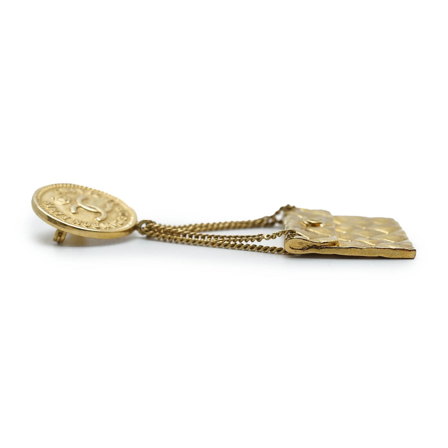 31 Rue Cambon Paris Matelasse Classic Bag Pendant Brooch