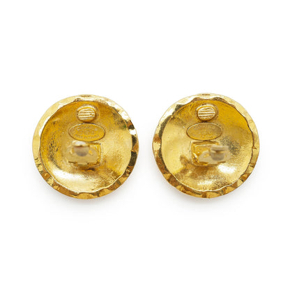 Coco Mark Matelasse Round Clip Earrings GP