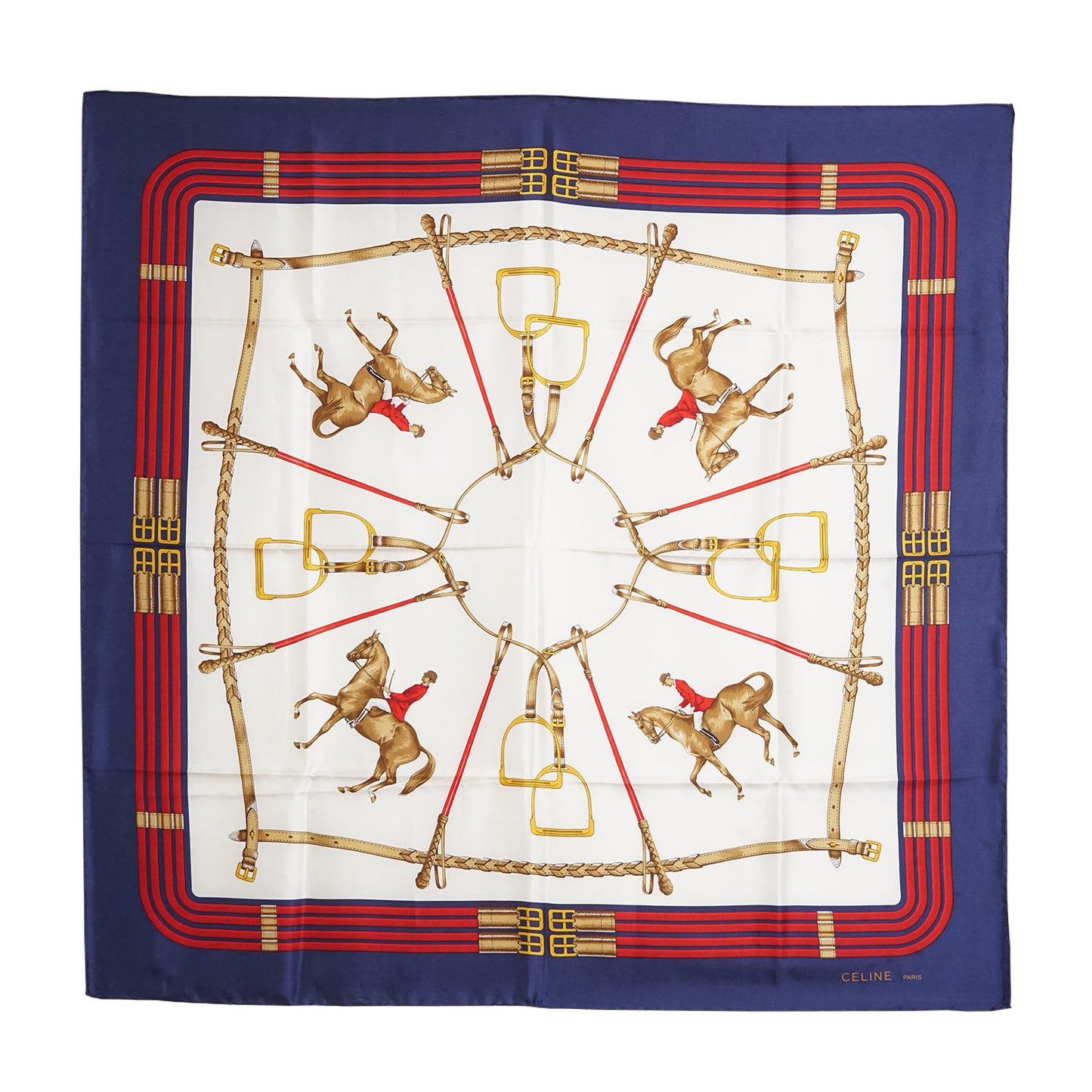 Equestrian Print Silk Carre