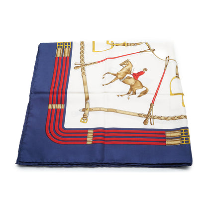Equestrian Print Silk Carre