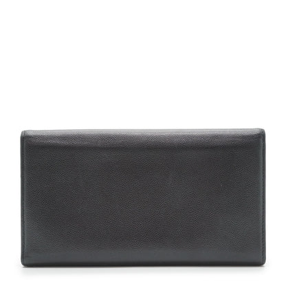 Metallic CC Logo Bi-fold Long Wallet