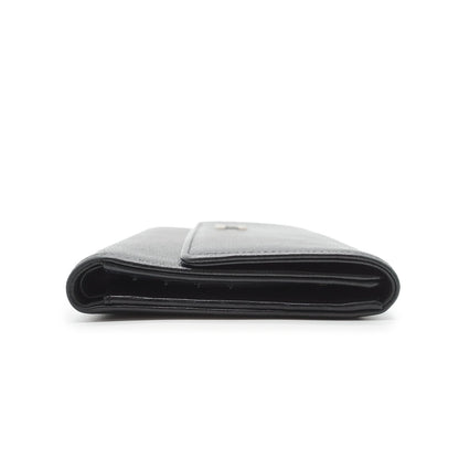 Metallic CC Logo Bi-fold Long Wallet
