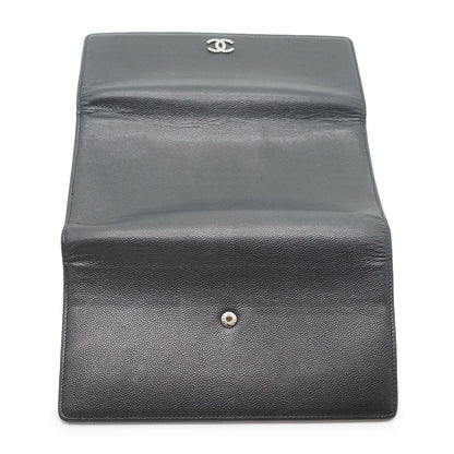 Metallic CC Logo Bi-fold Long Wallet