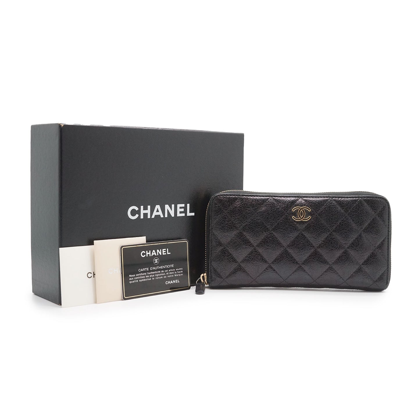 Camellia Zip Around Long Wallet