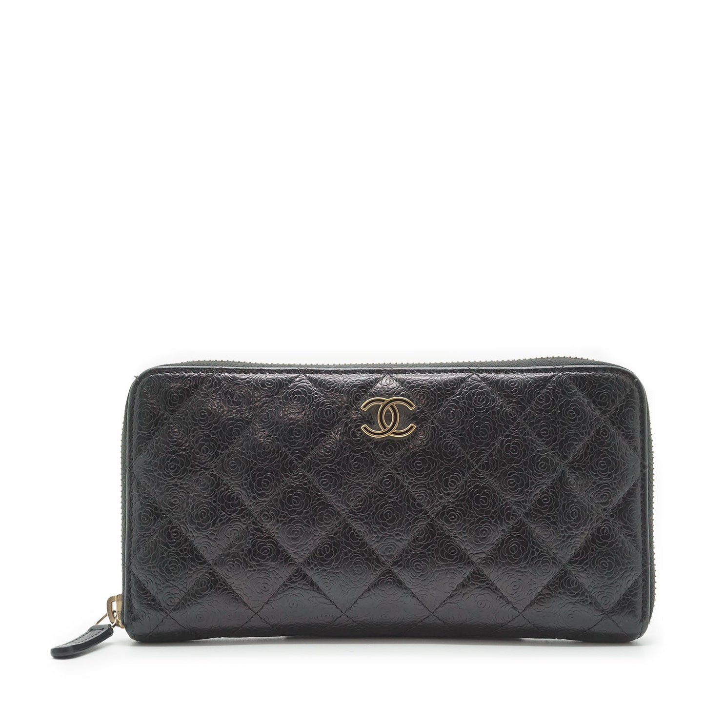 Camellia Zip Around Long Wallet