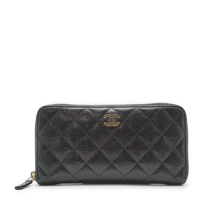 Camellia Zip Around Long Wallet