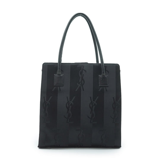 YSL Logo Vertical Stripes Top Handle Bag