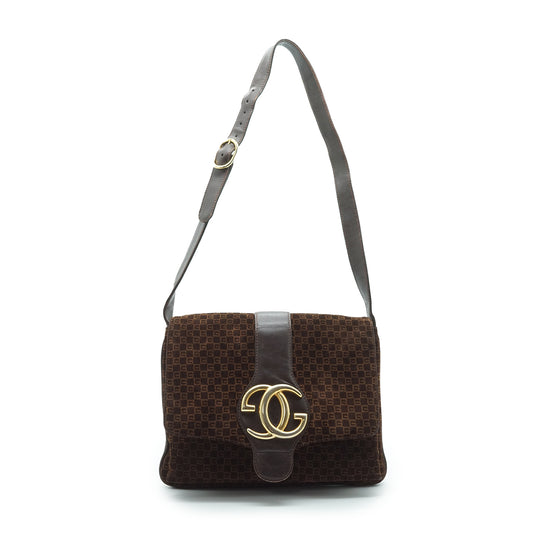 GG Suede Vintage Box Shoulder Bag