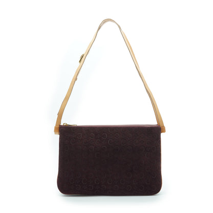 C Macadam Suede Duo Shoulder Pochette