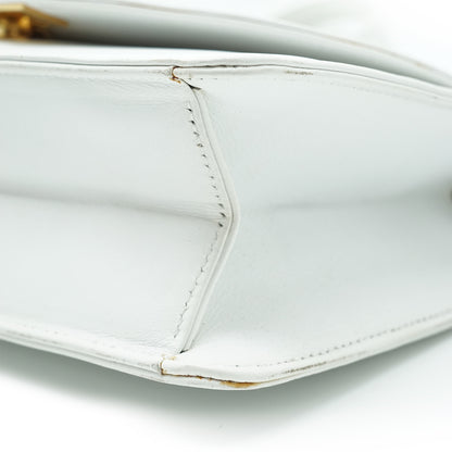 Vintage Leather Box Shoulder Bag
