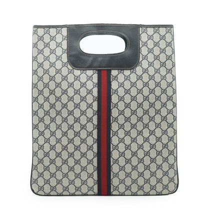 Vintage GG Supreme Sherry Line Coated Canvas Vertical Tote