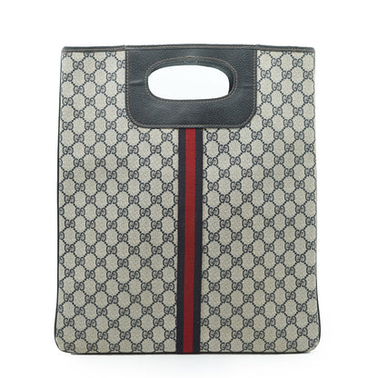 Vintage GG Supreme Sherry Line Coated Canvas Vertical Tote