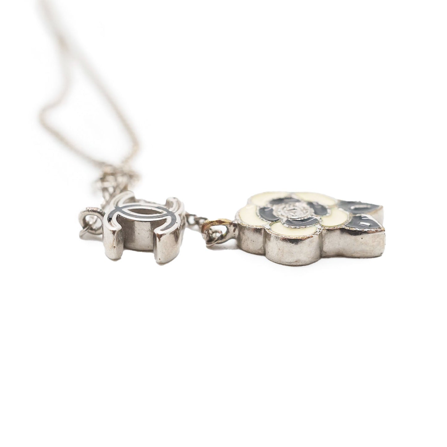 CC Logo Camellia Pendant Necklace