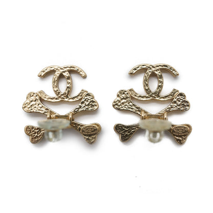 CC Logo Crossbone Clip-On Earrings