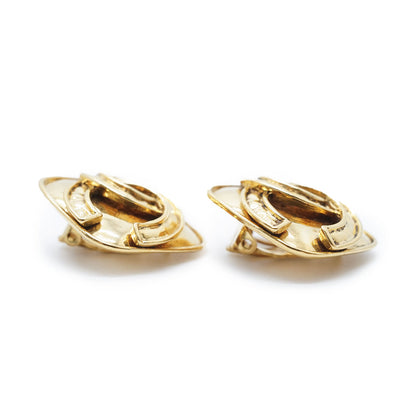 CC Logo Diamond Shape Clip Earrings GP