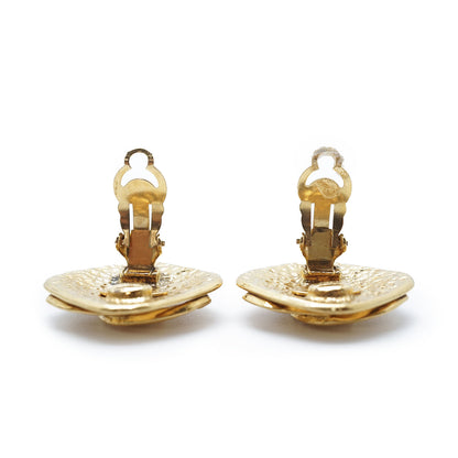 CC Logo Diamond Shape Clip Earrings GP