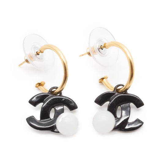 Coco Mark Pearl Hoop Earrings