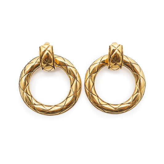 Vintage Matelasse Big Circle Earrings