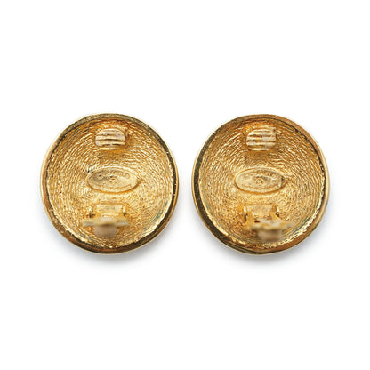 CC Logo Matelasse Button Clip Earrings GP