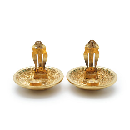 CC Logo Matelasse Button Clip Earrings GP