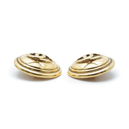 CC Logo Matelasse Button Clip Earrings GP
