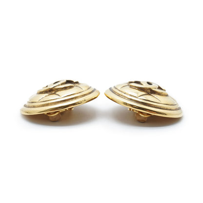 CC Logo Matelasse Button Clip Earrings GP