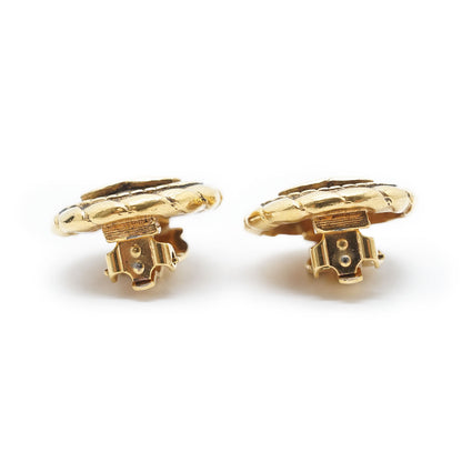 Coco Mark Round Clip Earrings