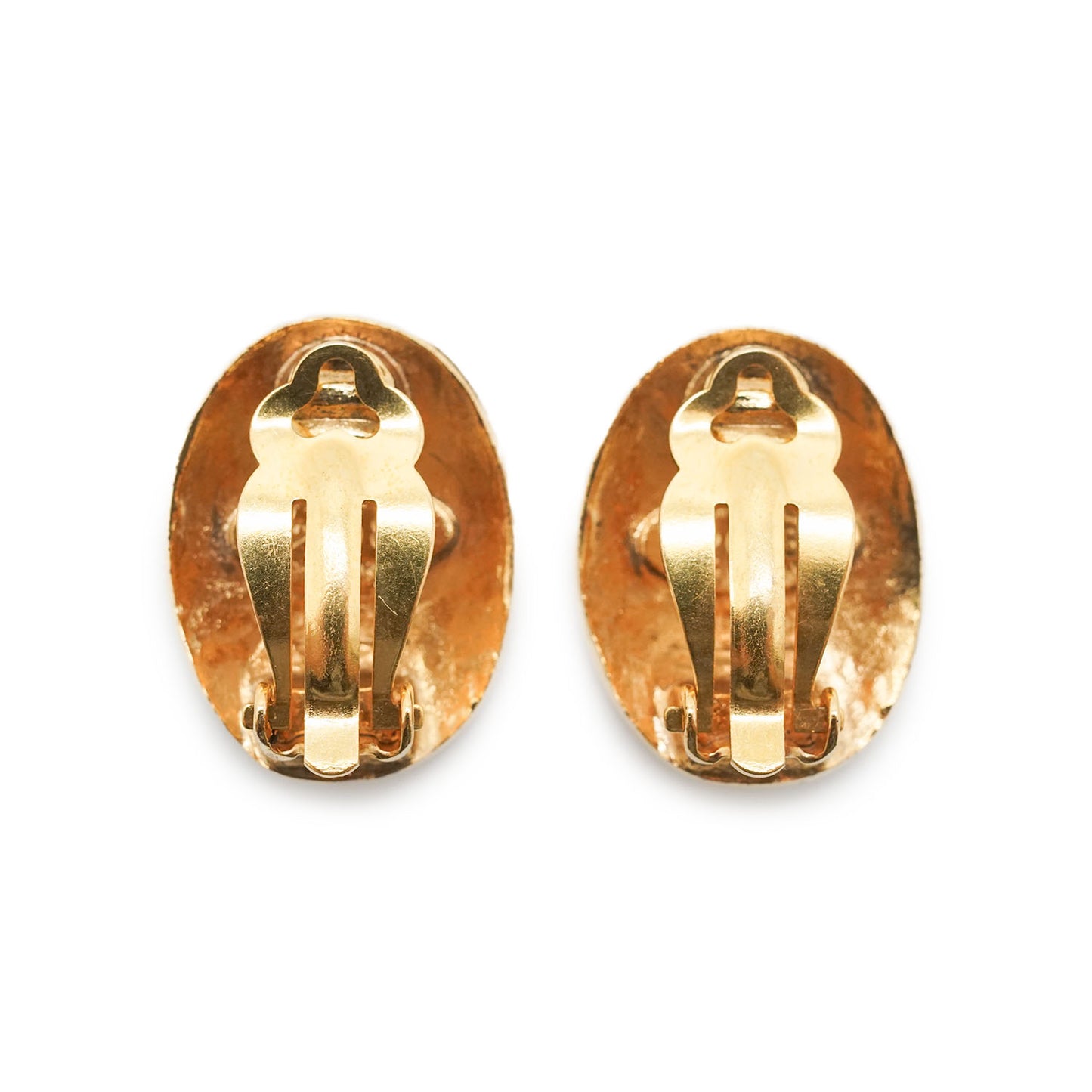 CC Logo Oval Star Clip Earrings
