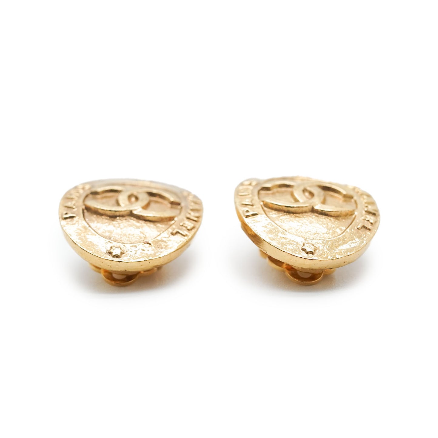 CC Logo Oval Star Clip Earrings
