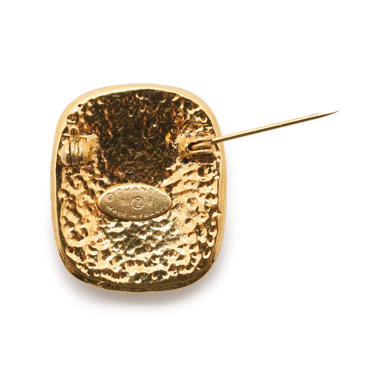 Coco Mark Square Button Brooch GP