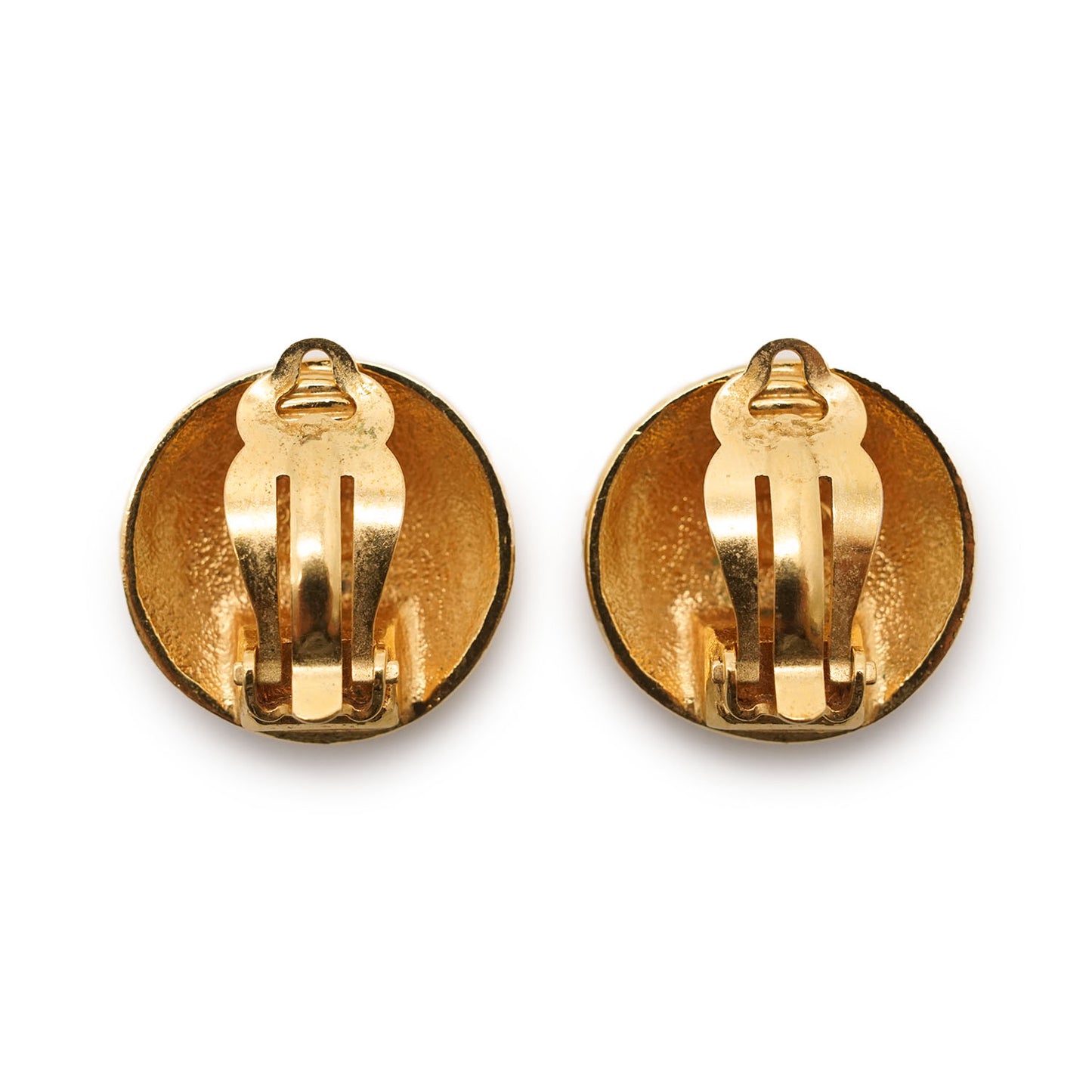 Coco Mark Round Clip Earrings GP