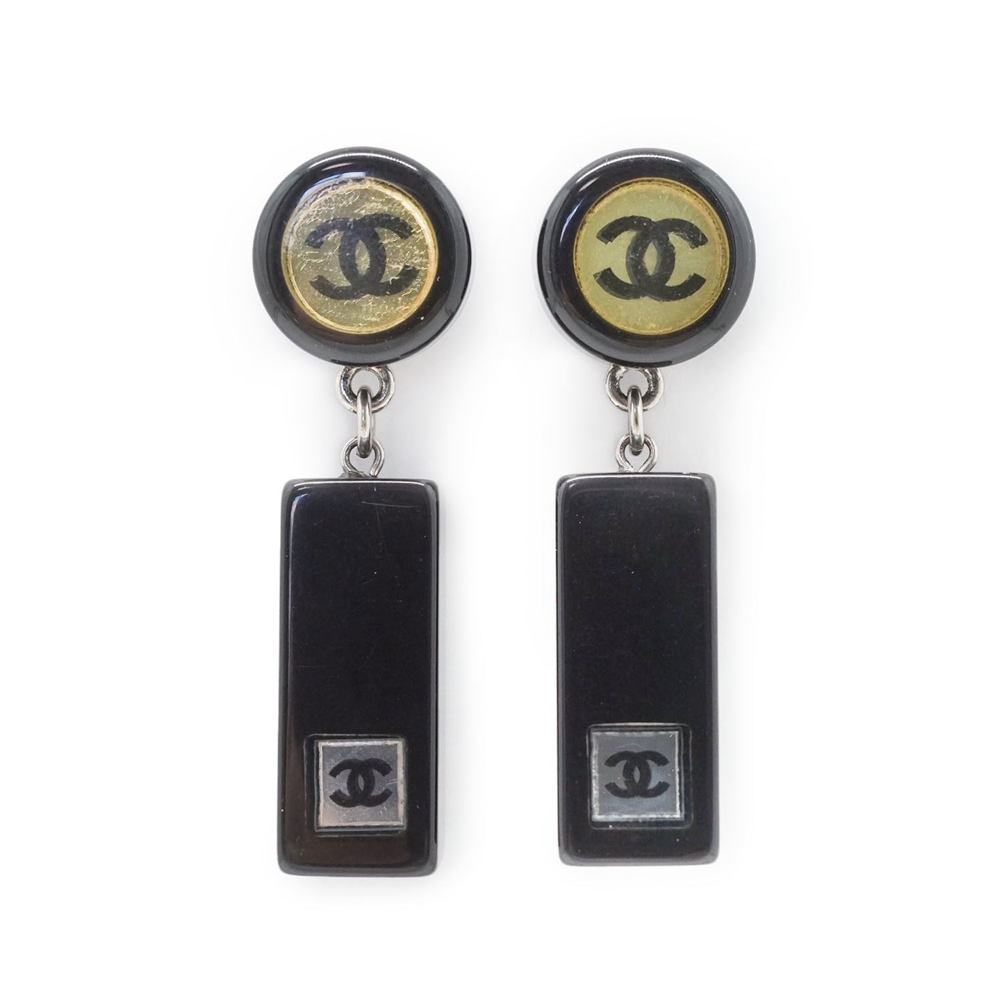 CC Logo Bicolor Pendant Earrings