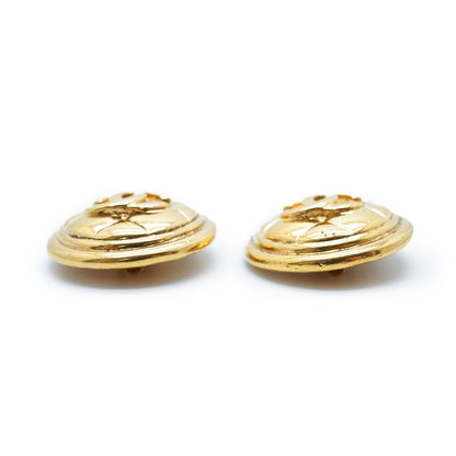 CC Logo Matelasse Button Clip Earrings GP