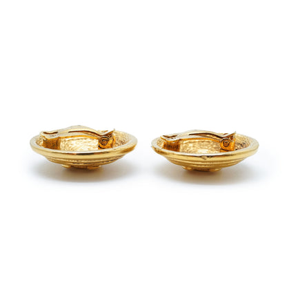 CC Logo Matelasse Button Clip Earrings GP