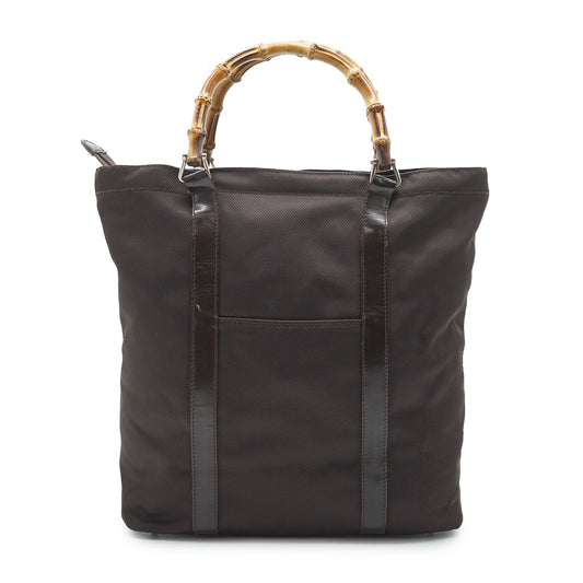 Vintage Bamboo Nylon Vertical Tote