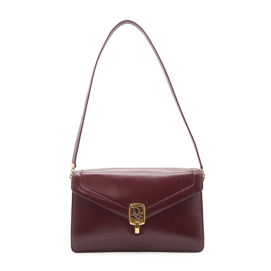 Vintage Leather Shoulder Bag with Coin Case